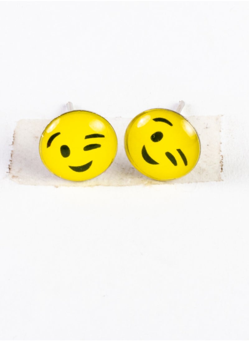 The Black Pearl Accessories - Small Metal Earring for Baby-Premium Quality- Emoji (6) Premium Quality & Against Color Change - Image 1