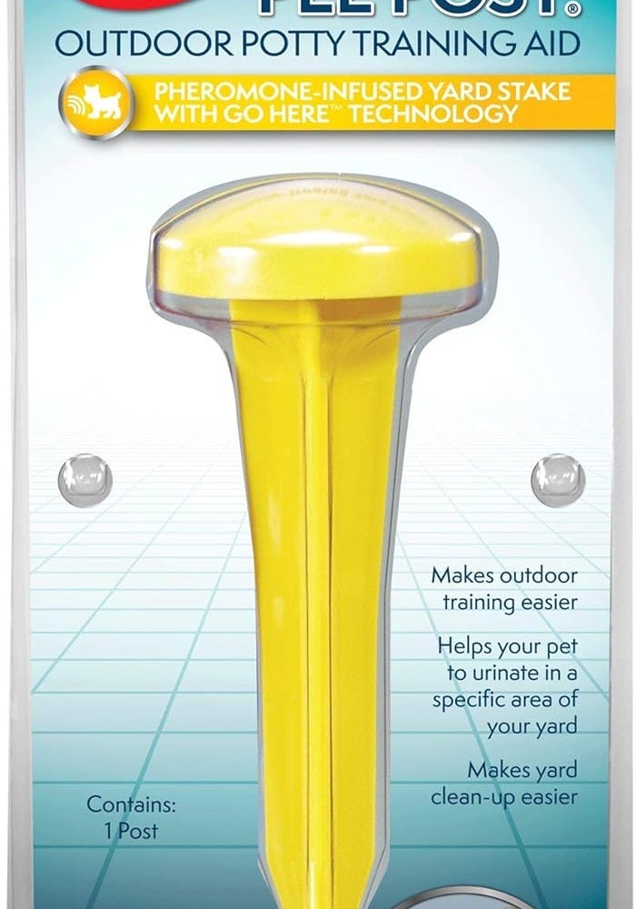 Simple Solution Pee Post Outdoor Potty Training Aid - Pheromone-Infused Yard Stake with GO HERE™ Technology, 13 Inch - Image 1