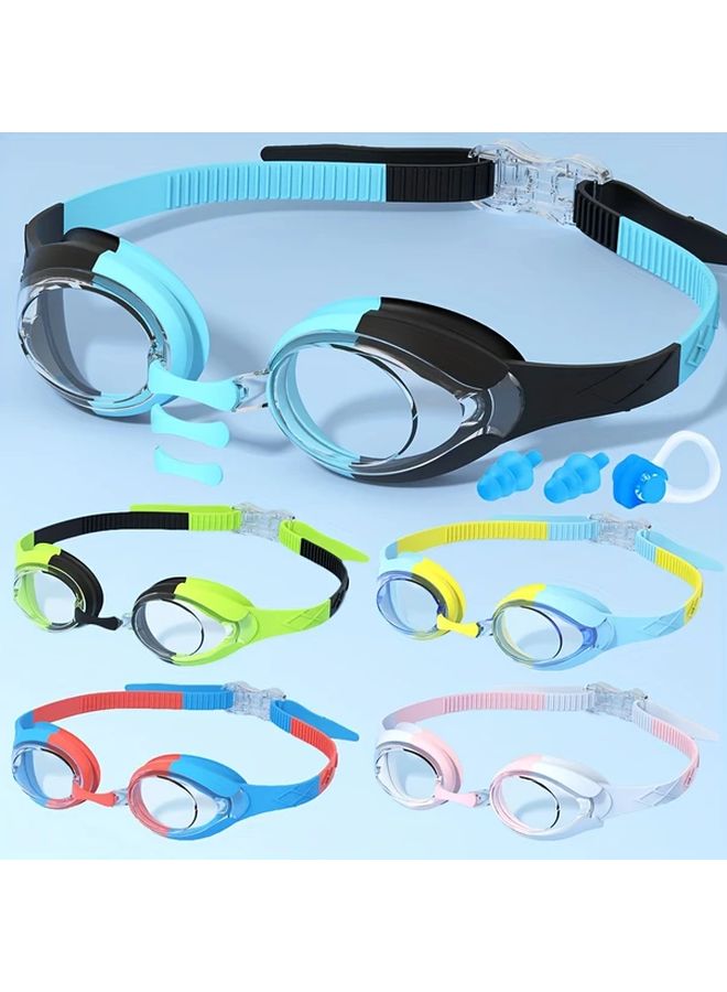 Powder Blue Anti Fog Leakproof Swim Goggles With Nose Clip Earplugs Adjustable Strap For Youngsters 14 Plus - Image 1