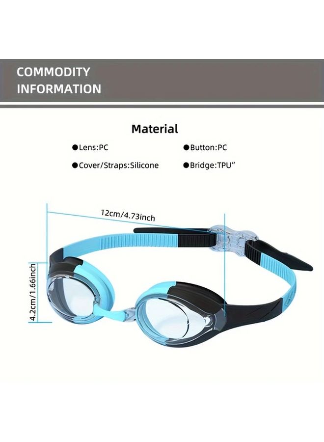 Powder Blue Anti Fog Leakproof Swim Goggles With Nose Clip Earplugs Adjustable Strap For Youngsters 14 Plus - Image 5