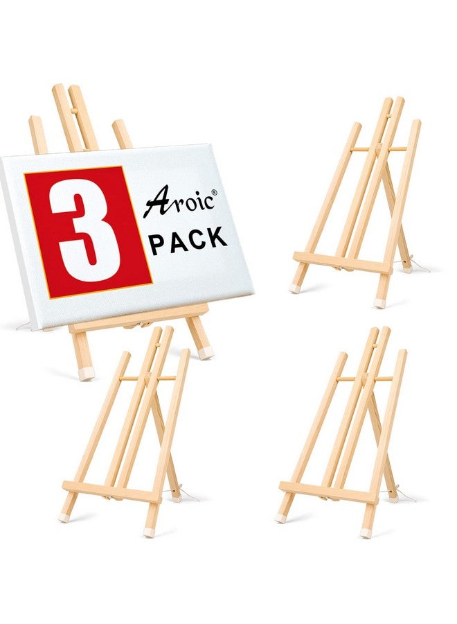AROIC 3 Pack 15 Inch Wood Easels, Easel Stand for Painting Canvases, Art, and Crafts, Tripod, Painting Party Easel, Kids Student Tabletop Easels for Painting, Portable Canvas Photo Picture Sign Holder  - Image 1