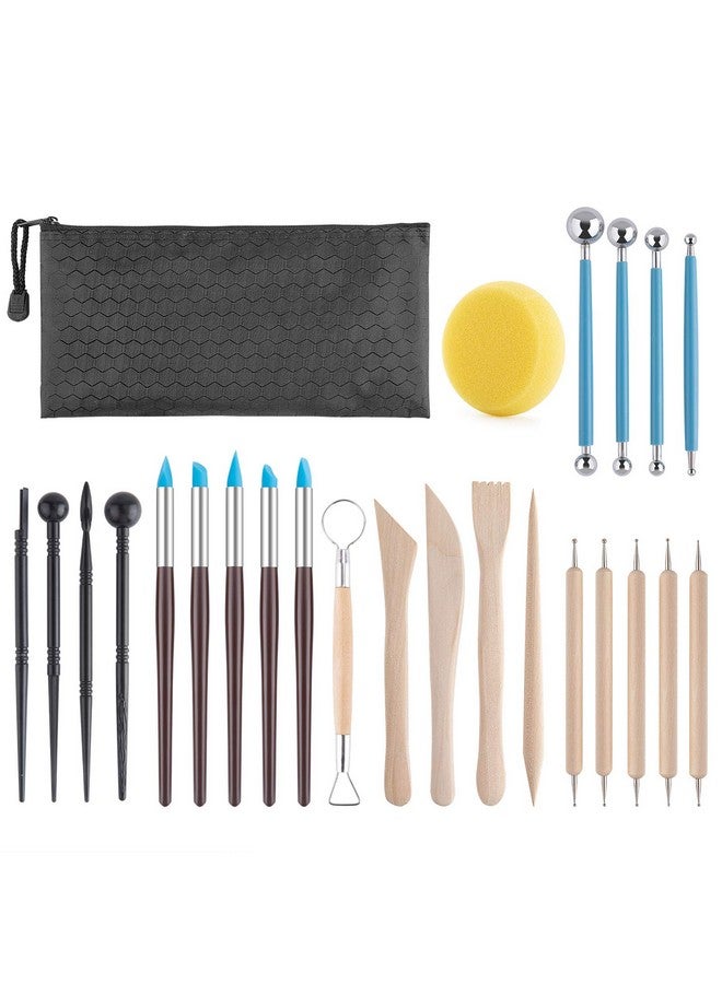 Luney Clay Tools Kit, 25 PCS Ceramics Polymer Clay Sculpting Tools Kits, Air Dry Clay Modeling Tools Set for Adults, Kids, Pottery Tools Craft, Baking, Carving, Drawing, Dotting, Molding, Modeling, Shaping - Image 1