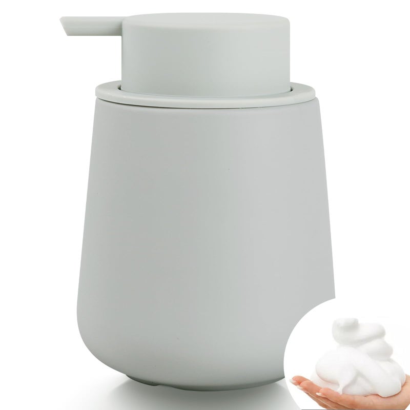 BosilunLife Black Soap Dispenser  Ceramic Dish Soap Dispenser for Bathroom 12ounce Refillable Liquid Hand Dispenser for Essential Oil Lotion Dispenser with Pump Rubber Paint