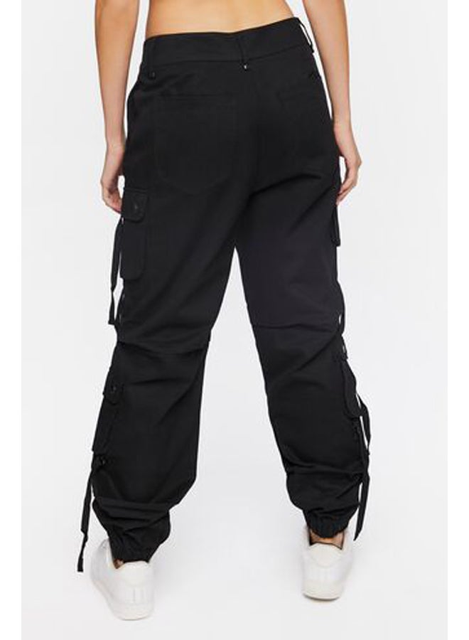 FOREVER 21 Twill Lace-Up Cargo Joggers - Image 3