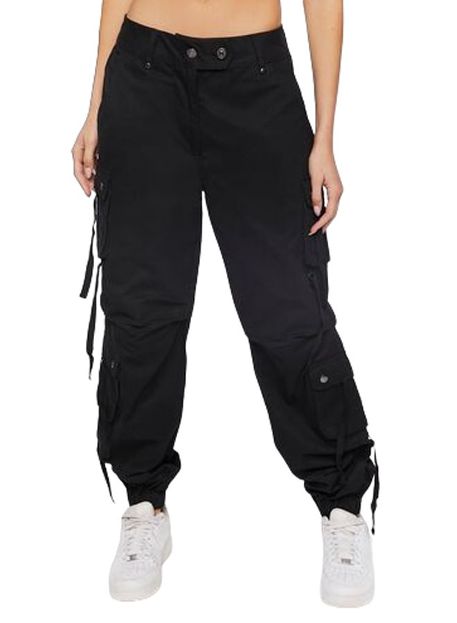 FOREVER 21 Twill Lace-Up Cargo Joggers - Image 1