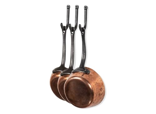 Rustic State Sabo Wall Mount Cast Iron Hooks Coat Towel Bag Hat Hanger Multiuse Entryway Railroad Spike Rack Black Set of 10 - Image 3