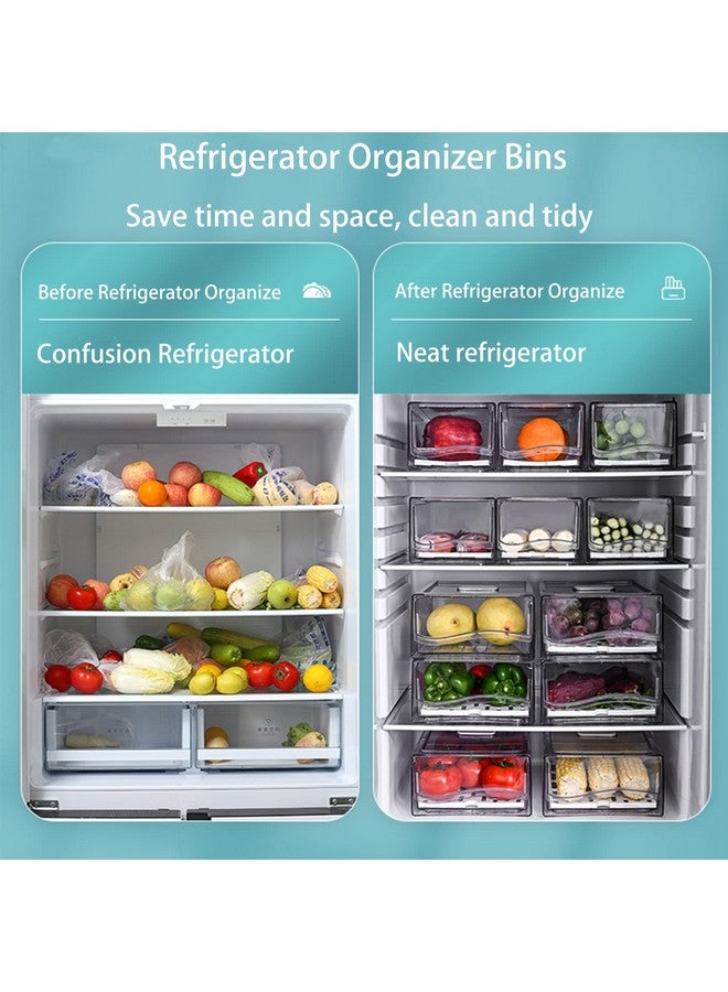 Diskary Fridge Organizer, Stackable Refrigerator Organizer Bins, Reusable Food Storage Containers, Fridge Drawer Organizer in Home Kitchen, Barbecue Shop, Restaurant, BPA-Free (2 Drawers, Medium) - Image 3
