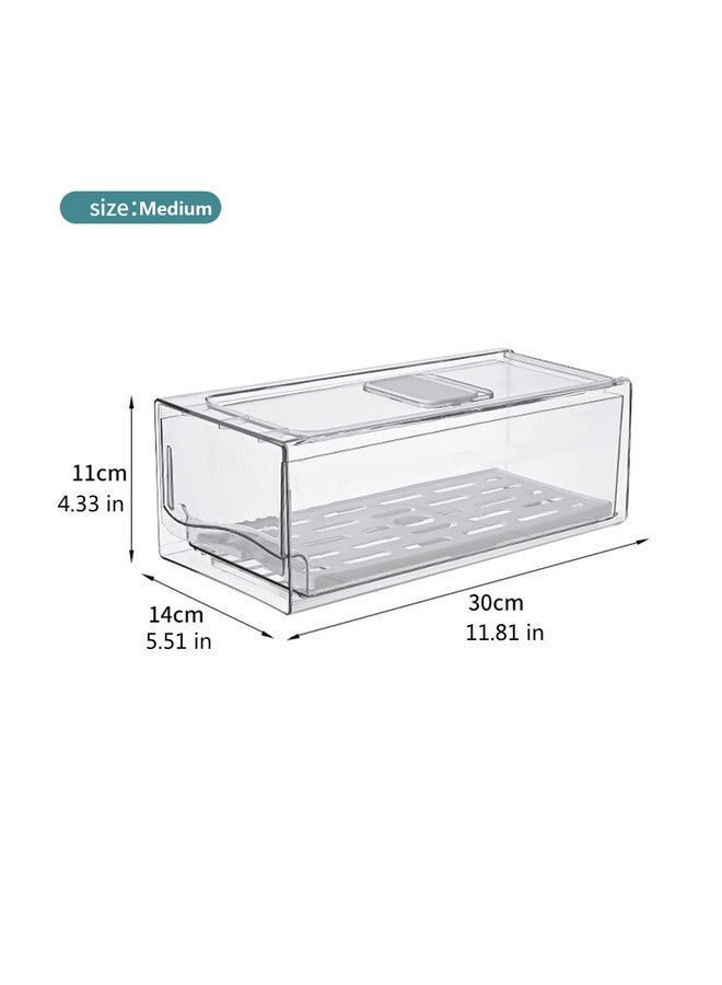 Diskary Fridge Organizer, Stackable Refrigerator Organizer Bins, Reusable Food Storage Containers, Fridge Drawer Organizer in Home Kitchen, Barbecue Shop, Restaurant, BPA-Free (2 Drawers, Medium) - Image 2