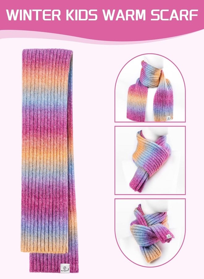 SENPUKI Kids Winter Beanie Gloves Scarf Set,Girls Toddler Winter Hat With Pom Neck Warmer Gaiter Mittens Fleece Lined Set, Mixed Pink & Yellow, 2-8 Years - Image 4