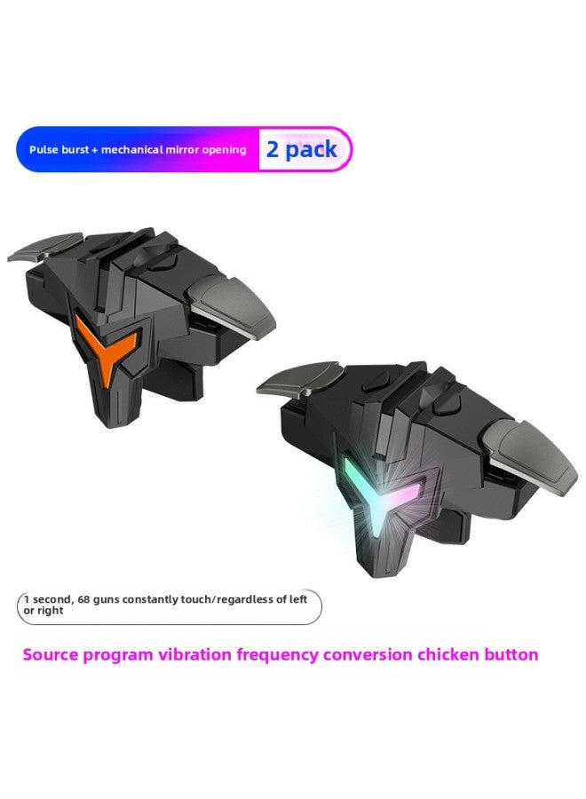 Supply A1 Chicken Eating Artifact Mobile Phone Tablet Game Button Auxiliary Handle Vibration Source One Piece Wholesale-Color:A1 Button Mechanical + Pulse One Pair Black - Image 1