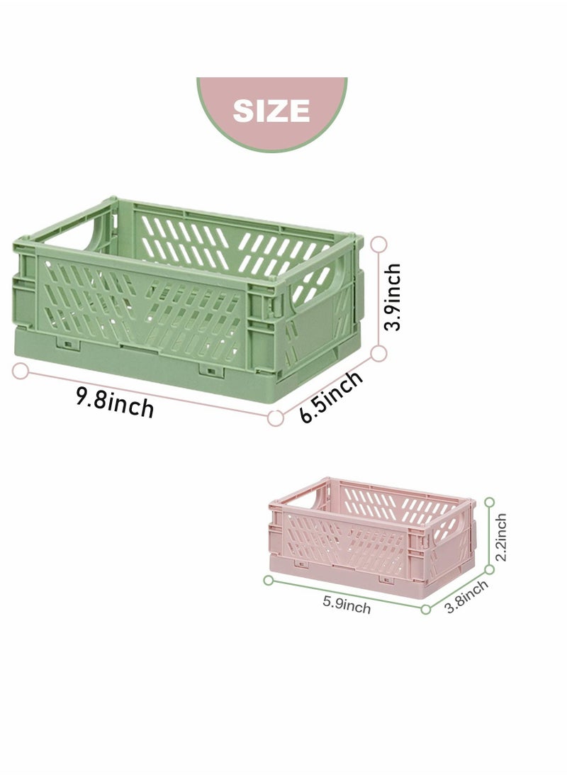 SYOSI - Foldable Storage Baskets, Medium and Mini Plastic Stackable Storage Bins, Plastic Basket Tray, Mini Reliable Folding Storage Crate for Office Kitchen Living Room Bathroom（3Pack） - Image 1