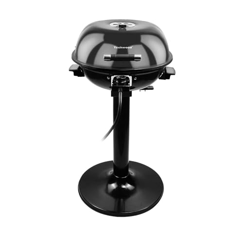 Techwood 1600W Indoor Outdoor Electric Grill, Electric BBQ Grill, Portable Removable Stand Grill, Black - Image 1