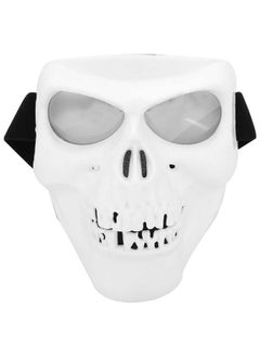 Thoraya Motorcycle Riding Protective Skeleton Mask Windproof Goggle Mask(White Frame Silver Eyeglass)  - Image 1