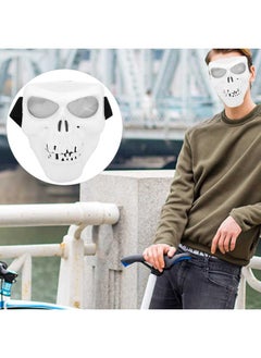 Thoraya Motorcycle Riding Protective Skeleton Mask Windproof Goggle Mask(White Frame Silver Eyeglass)  - Image 4