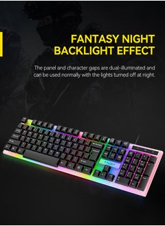 T-WOLF Game 4 IN 1 Set,Backlit Keyboard + Colorful Backlit Mouse + Large-Size Mousepad + Gaming Headset,Waterproof Rgb Color Suitable For Pc/Ps4/Xbox Gamers, Android Pubg Codm Genshin Diablo All Games  - Image 3