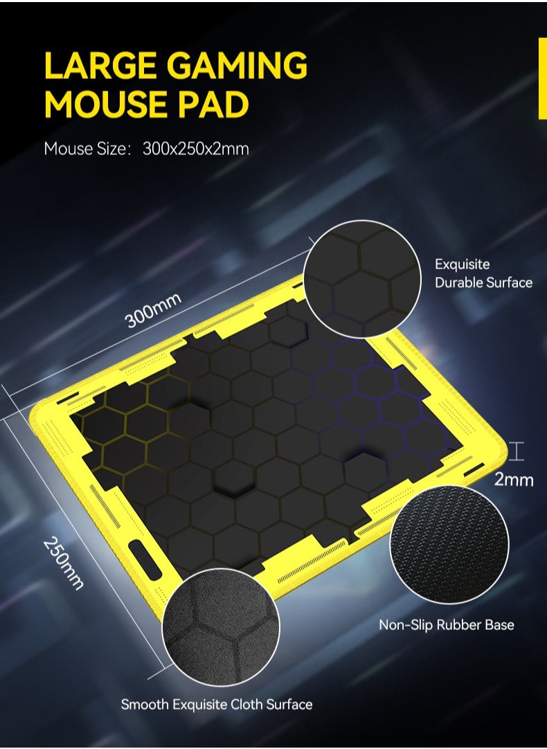 T-WOLF - Game 4 IN 1 Set,Backlit Keyboard + Colorful Backlit Mouse + Large-Size Mousepad + Gaming Headset,Waterproof Rgb Color Suitable For Pc/Ps4/Xbox Gamers, Android Pubg Codm Genshin Diablo All Games - Image 1