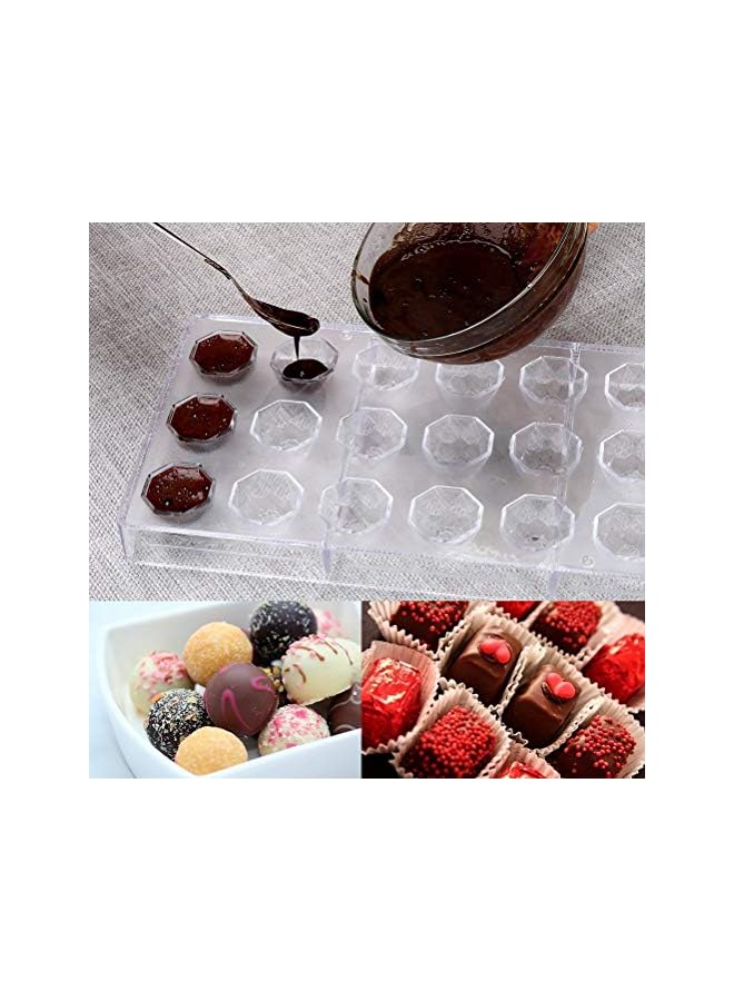S-TOP 21 Cavities Diamond Shaped, Candy Making Molds, DIY Mould Cookie Tray, Clear Polycarbonate Mold for Mousse, Jelly, Candy, Chocolate - Image 2