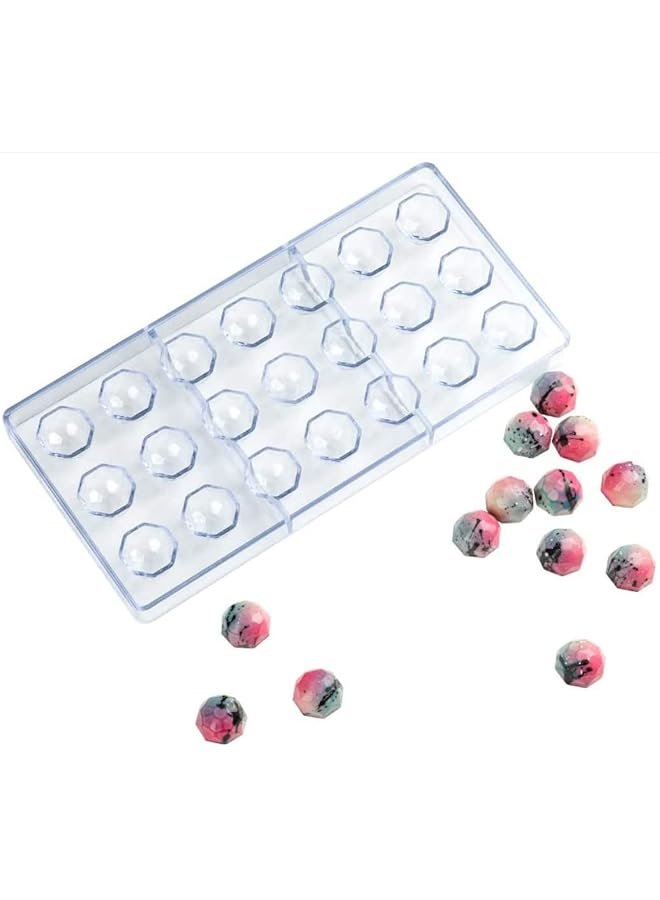 S-TOP 21 Cavities Diamond Shaped, Candy Making Molds, DIY Mould Cookie Tray, Clear Polycarbonate Mold for Mousse, Jelly, Candy, Chocolate - Image 1