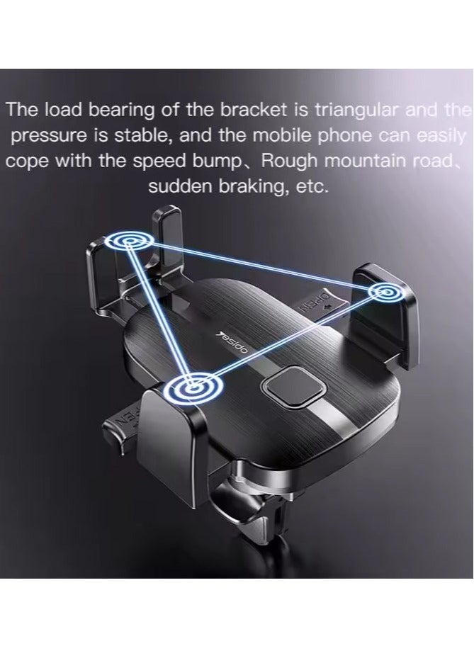 Yesido C162 360° Rotating Car Phone Holder – Gravity Reaction Universal Air Vent Mount for Smartphones – Easy One-Handed Operation – Adjustable for Secure Fit – Compatible with iPhone, Samsung, and Other Devices || Ideal for Car Use - Image 4