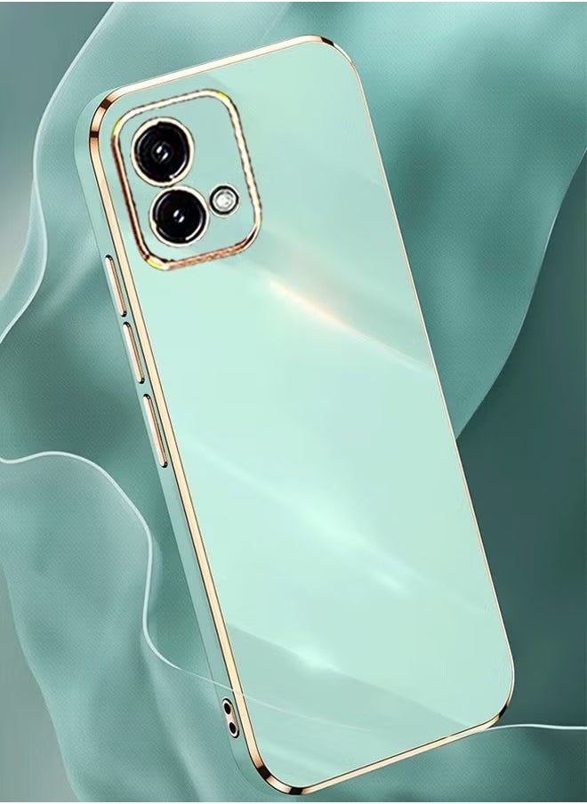 ICARLUS For Motorola Moto G84 5G Case Glossy Electroplating TPU Protective Cover Gold-Green  - Image 2