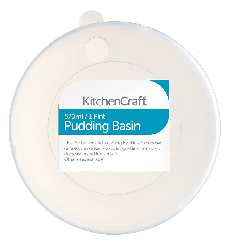KitchenCraft Medium-Small Plastic Pudding Basin with Lid, 570 ml (1 Pint) - Image 2