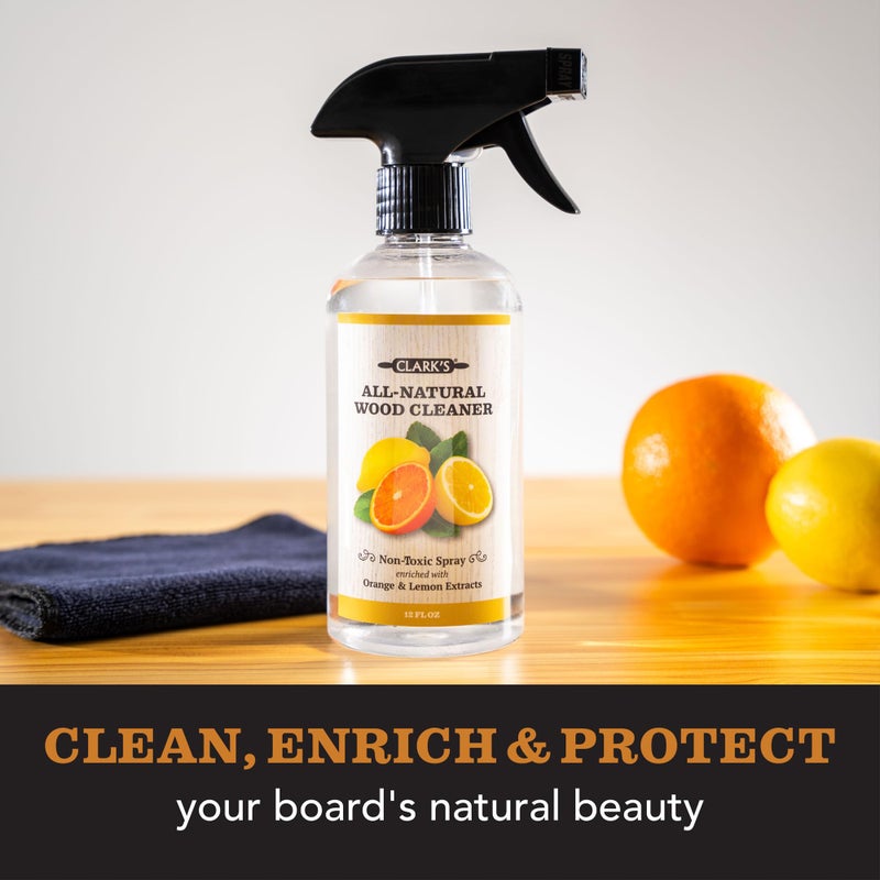 CLARK'S Natural Stone Spray Cleaner, with Microfiber Cloth for Soapstone, Granite, Quartz, Marble, & other Countertop Surfaces â€“ Pure Ingredients to Keep Stone Protected, Citrus Oil Extracts, 12oz - Image 2