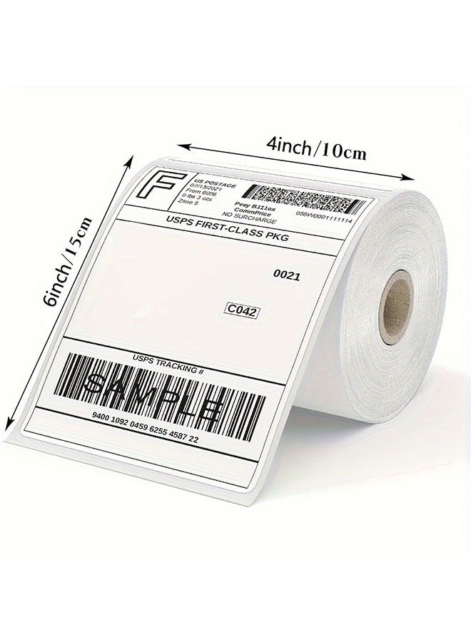 4X6 Inch Direct Thermal Shipping Label, Thermal Postage Stickers Perforated Strong Adhesive Commercial Grade Labels, 350 Labels per Roll 100mm*150mm - Image 2