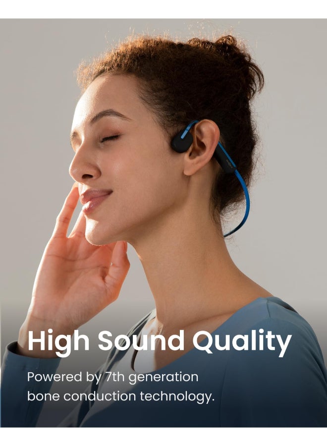 شوكز سماعات SHOKZ OpenMove بتقنية توصيل العظام - سماعات بلوتوث 5.1 مفتوحة الأذن، بطارية 6 ساعات، خفيفة الوزن، مقاومة للعرق، زرقاء - Image 3