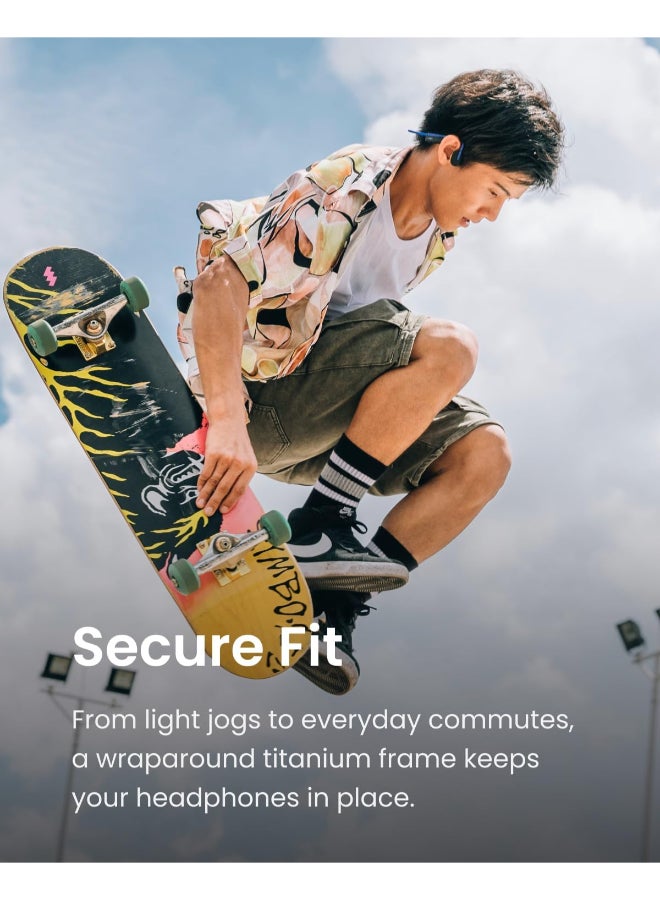شوكز سماعات SHOKZ OpenMove بتقنية توصيل العظام - سماعات بلوتوث 5.1 مفتوحة الأذن، بطارية 6 ساعات، خفيفة الوزن، مقاومة للعرق، زرقاء - Image 4