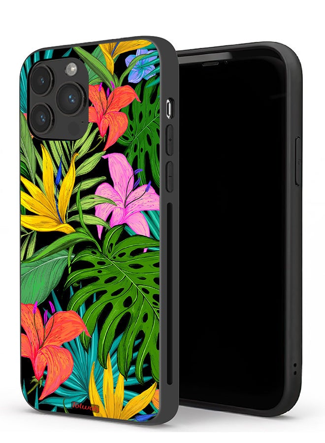 Tolwak Apple iPhone 13 Pro Protective Case Pattern Tropical Flowers Leaves - Image 1
