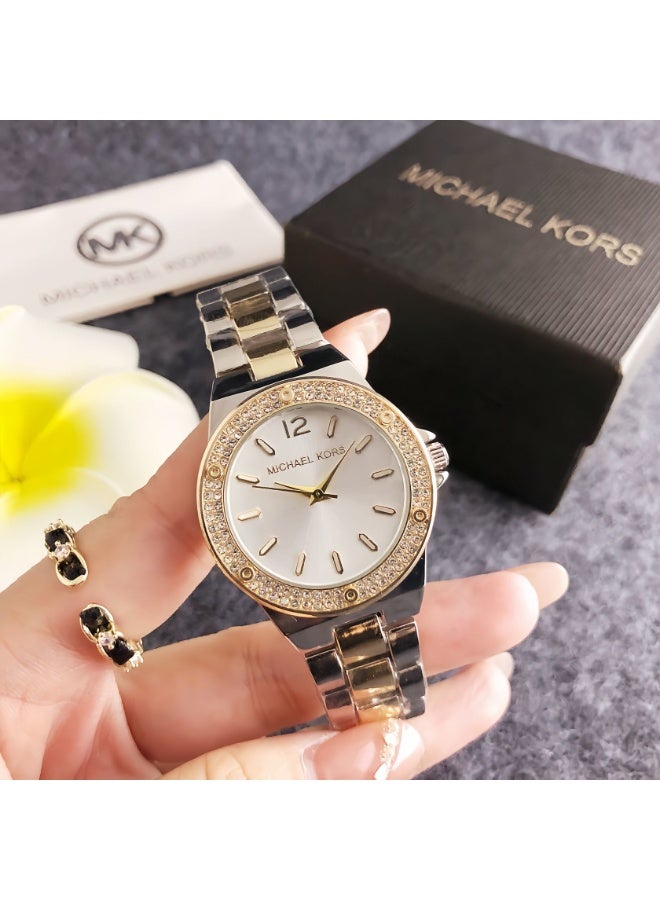 ام كي Michael Kors Two - Tone Crystal - Accented Watch