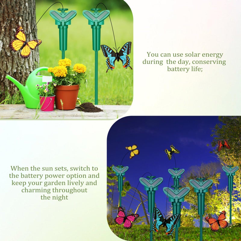 Rossesay 12 Pcs Solar Flying Moving Fluttering Waterproof Garden Stakes Decorations for Home Yard Pathway Garden Landscape Christmas Outdoor Indoor Centerpieces Gift Decorations (Butterfly) - Image 5
