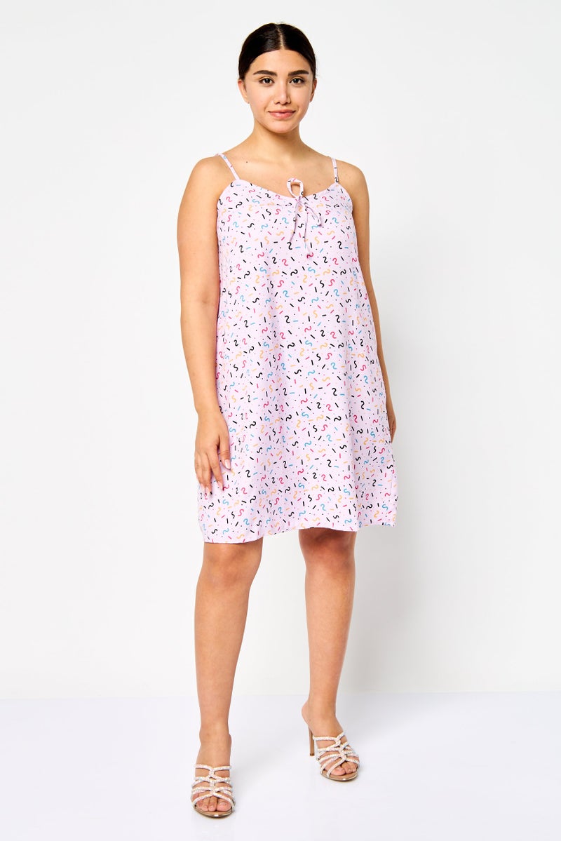 ONLY فستان ميني بطباعة جرافيك للنساء، متعدد الألوان - Image 2