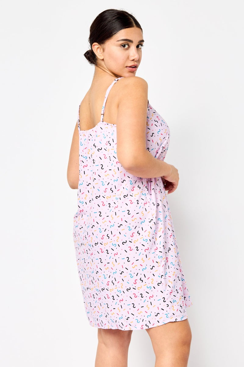 ONLY فستان ميني بطباعة جرافيك للنساء، متعدد الألوان - Image 3