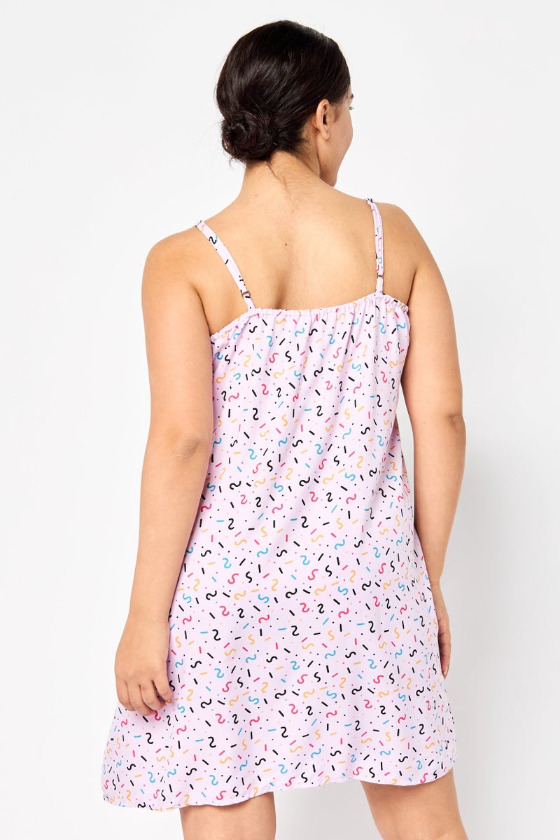 ONLY فستان ميني بطباعة جرافيك للنساء، متعدد الألوان - Image 4