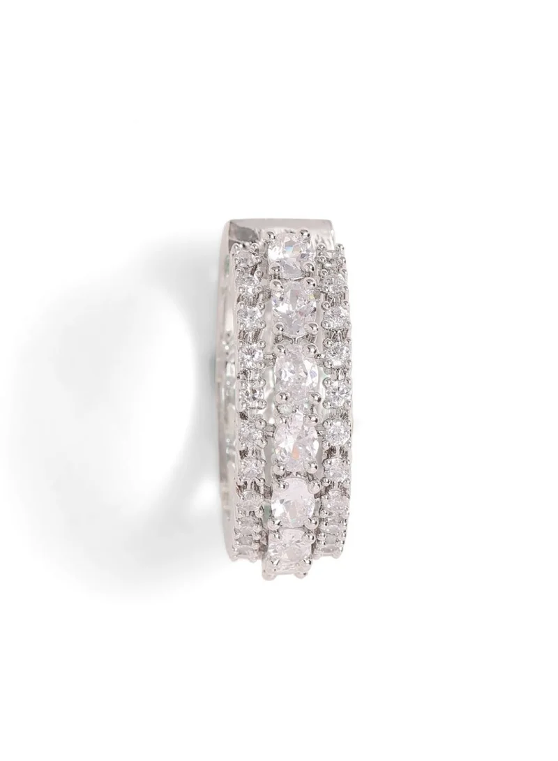 Priyaasi Stone Studded Circular Hoop Earrings