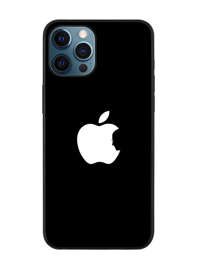Stylizedd Rugged Black edge case for Apple iPhone 12 Pro Slim fit Soft Case Flexible Rubber Edges Anti Drop TPU Gel Thin Cover - Steve's Apple - Black - Image 1