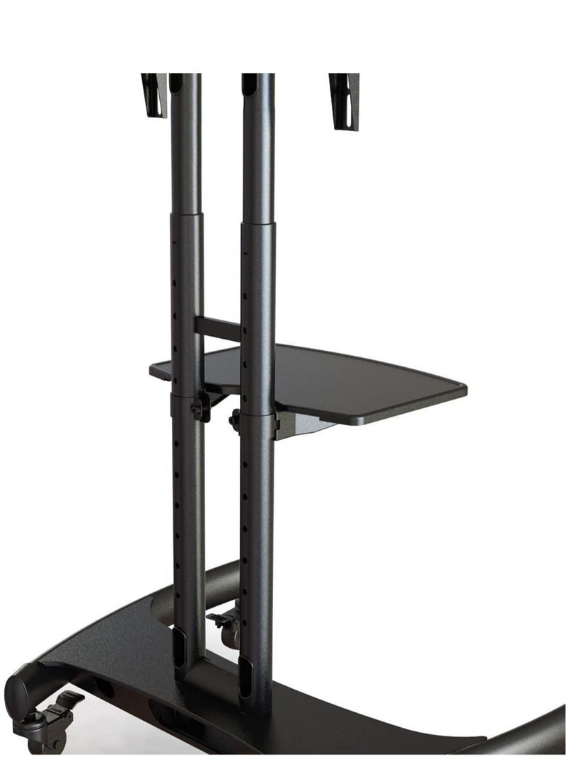 Mobile TV Stand With Lockable Wheels For 32-65 Inch TVs Black - Image 3