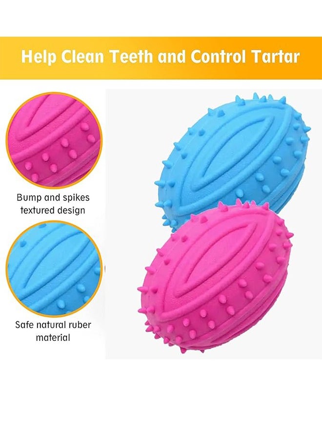 1pc Dog Toy Ball, Indestructible Squeaky Dog Toy, Durable Elasticity Interactive Ball for Training Dog Catch and Fetch, Light Weight Floatable Rugby Toys for Medium & Large Breeds（color random）