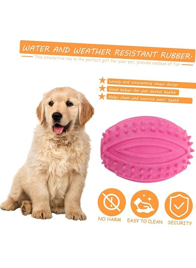 1pc Dog Toy Ball, Indestructible Squeaky Dog Toy, Durable Elasticity Interactive Ball for Training Dog Catch and Fetch, Light Weight Floatable Rugby Toys for Medium & Large Breeds（color random）