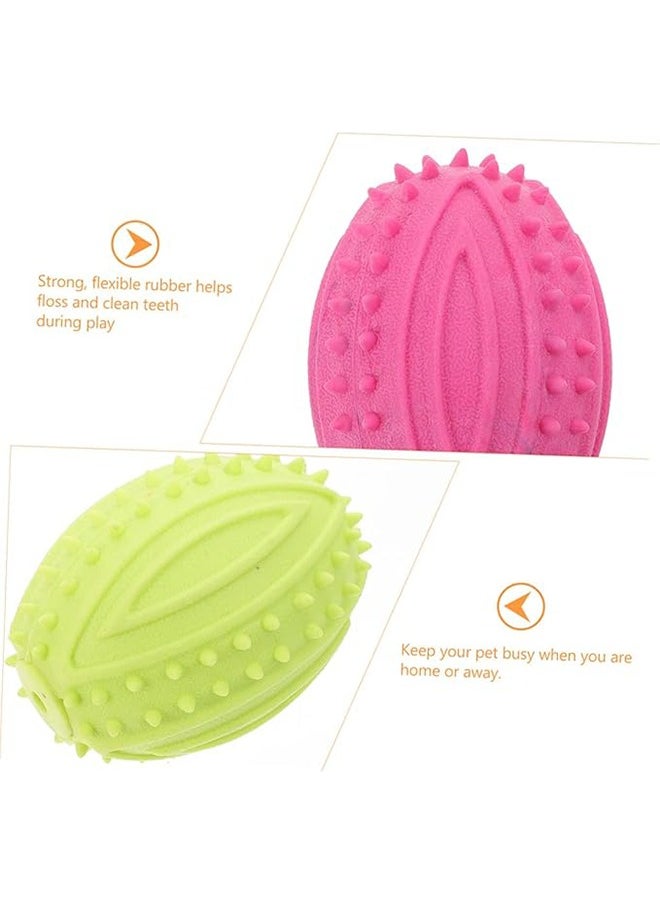 1pc Dog Toy Ball, Indestructible Squeaky Dog Toy, Durable Elasticity Interactive Ball for Training Dog Catch and Fetch, Light Weight Floatable Rugby Toys for Medium & Large Breeds（color random）