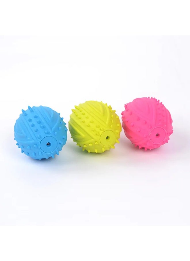 1pc Dog Toy Ball, Indestructible Squeaky Dog Toy, Durable Elasticity Interactive Ball for Training Dog Catch and Fetch, Light Weight Floatable Rugby Toys for Medium & Large Breeds（color random）