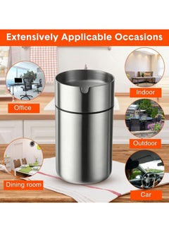 Bukela Car Ashtray With Lid, Removable Stainless Steel Ashtray, Odor-proof and Windproof, Suitable for Cars, Fits Most Car Cup Holders, Suitable for Outdoor, Home and Office Use  - Image 1