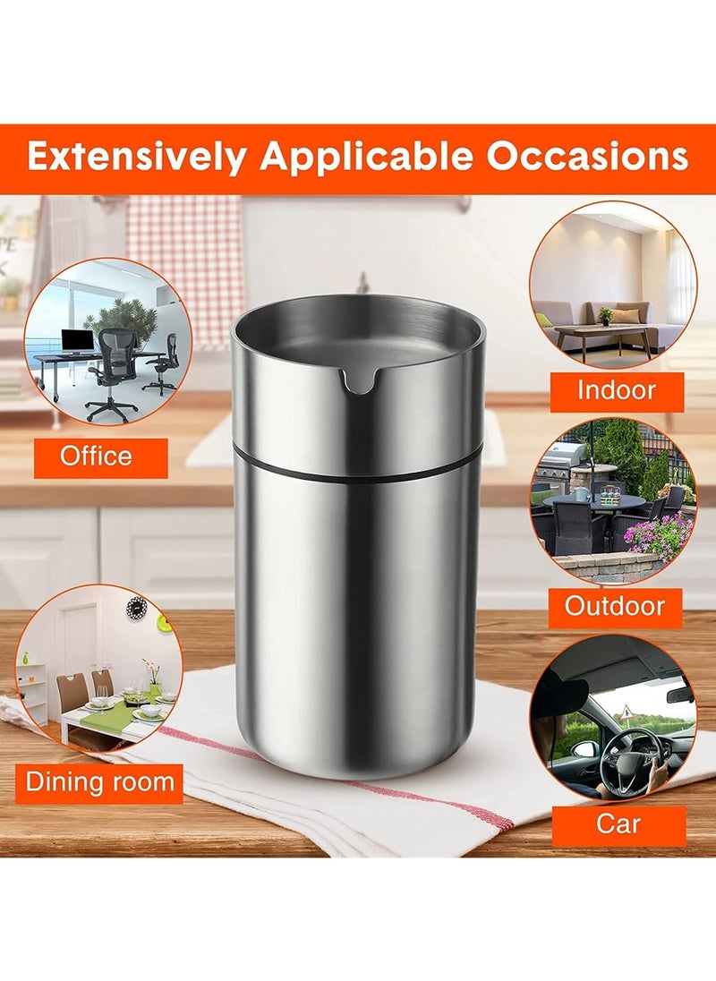 Bukela Car Ashtray With Lid, Removable Stainless Steel Ashtray, Odor-proof and Windproof, Suitable for Cars, Fits Most Car Cup Holders, Suitable for Outdoor, Home and Office Use  - Image 1