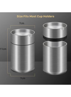 Bukela Car Ashtray With Lid, Removable Stainless Steel Ashtray, Odor-proof and Windproof, Suitable for Cars, Fits Most Car Cup Holders, Suitable for Outdoor, Home and Office Use  - Image 3