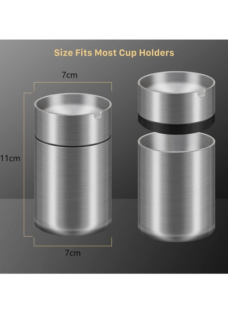 Bukela Car Ashtray With Lid, Removable Stainless Steel Ashtray, Odor-proof and Windproof, Suitable for Cars, Fits Most Car Cup Holders, Suitable for Outdoor, Home and Office Use  - Image 3