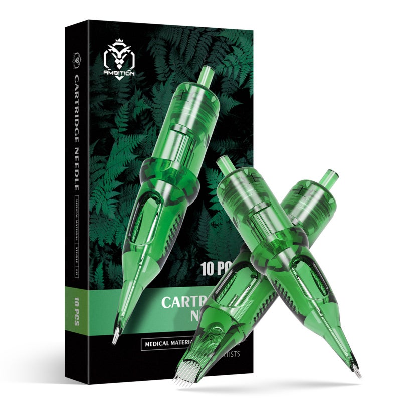 Ambition Victory Green Integrated Tattoo Needle (10-Pack) Universal for Tattoo Machine and Motor Machine Beauty Tool - Image 1