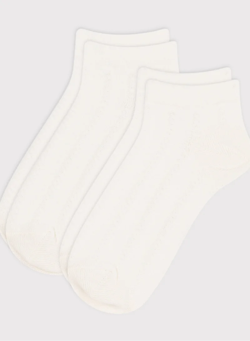 بيتي باتو Children's Cotton Jersey Plain Socks - 2-Pack