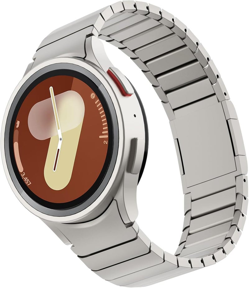 FULLIFE Compatible with Samsung Galaxy Watch 6 Classic Band 47mm Galaxy Watch 5 Pro/Galaxy Watch 6 5 4/Galaxy Watch 4 Classic Stainless Steel Metal with Magnetic Clasp No Gap Band for Men - Image 1