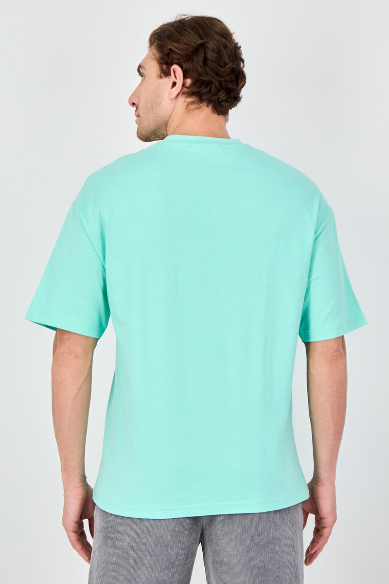 Ketch Men Crew Neck Short Sleeve Graphic Print T-Shirt, Mint Green - Image 3